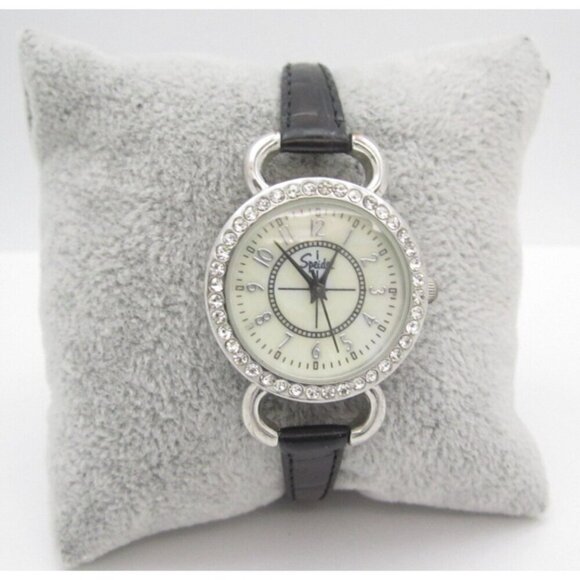 Women Speidel Crystals Quartz WR Analog 28mm Round Watch (H746) "New Battery" - Picture 1 of 9